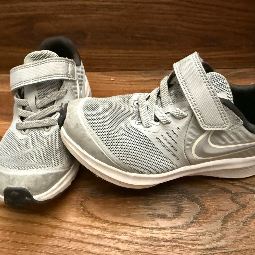Nike Gray Kids Sneakers with Velcro